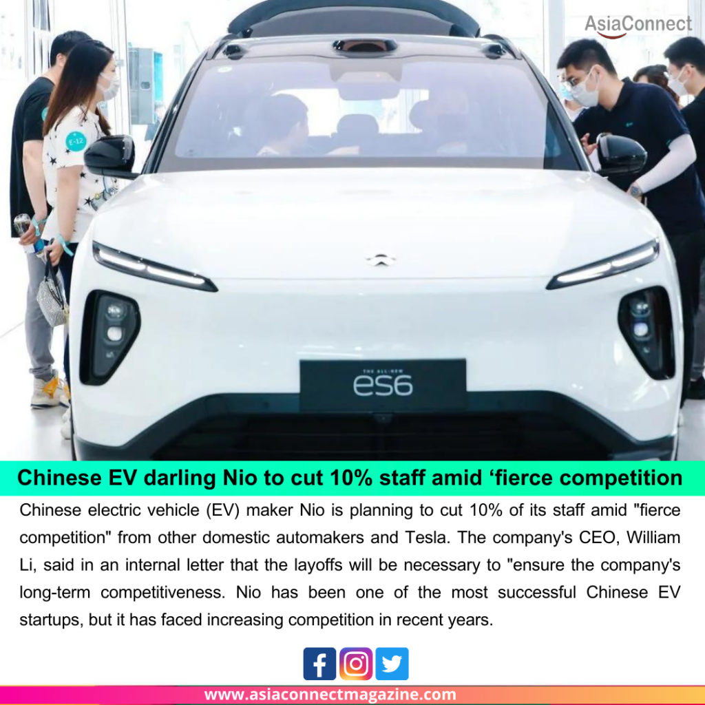 Chinese EV darling Nio to cut 10% staff amid ‘fierce competition