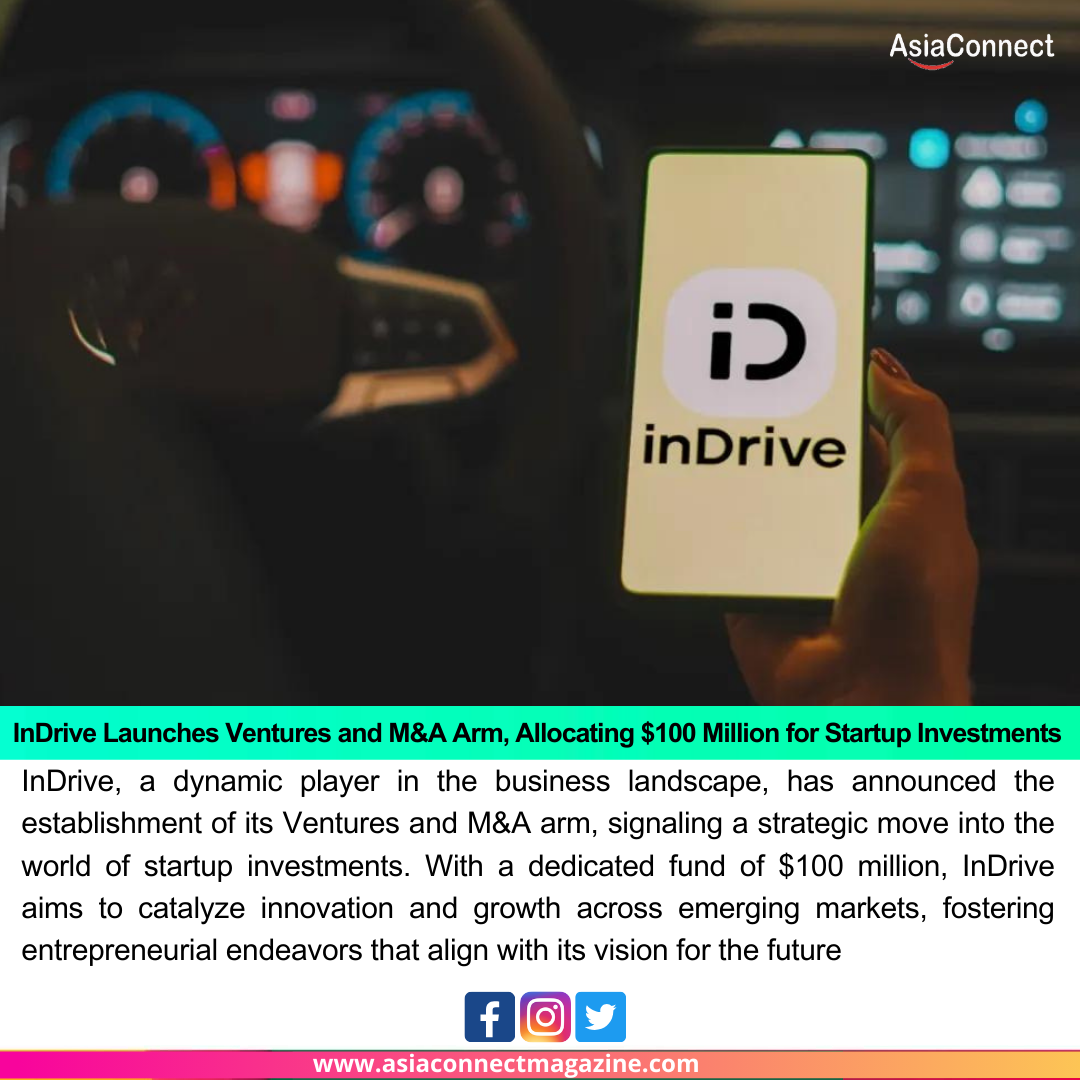 InDrive Launches Ventures and M&A Arm, Allocating $100 Million for Startup Investments