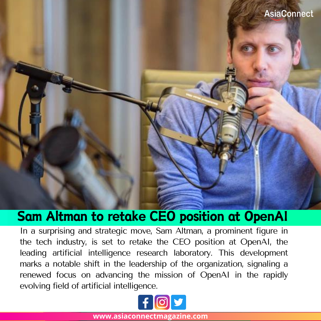 Sam Altman to retake CEO position at OpenAI