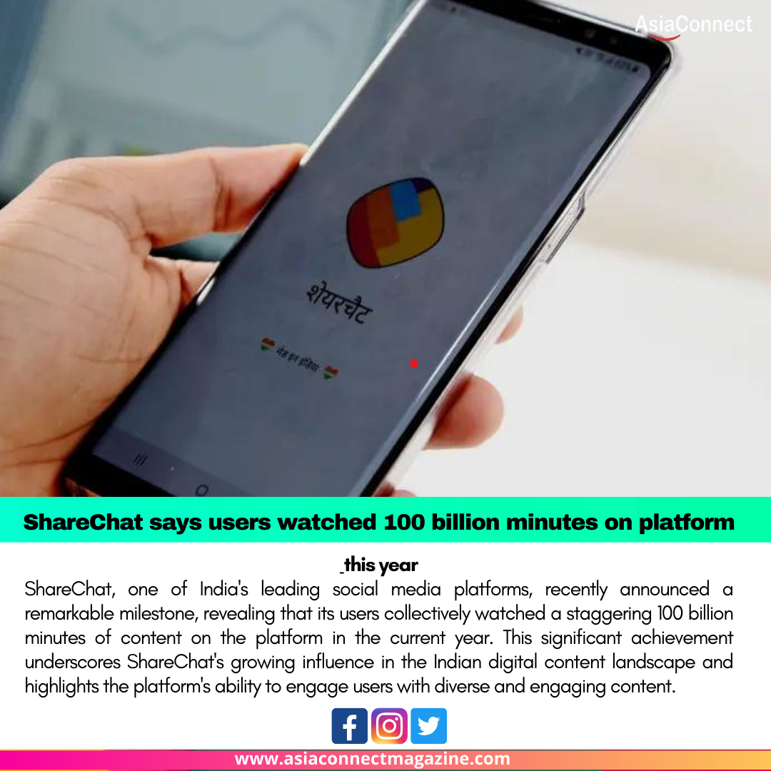 ShareChat, one of India’s leading social media platforms, recently announced a remarkable milestone