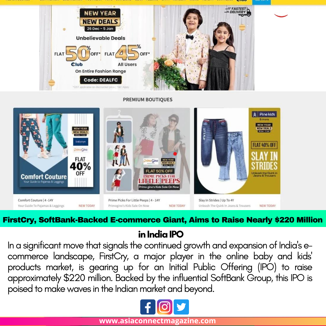 FirstCry, SoftBank-Backed E-commerce Giant, Aims to Raise Nearly $220 Million in India IPO