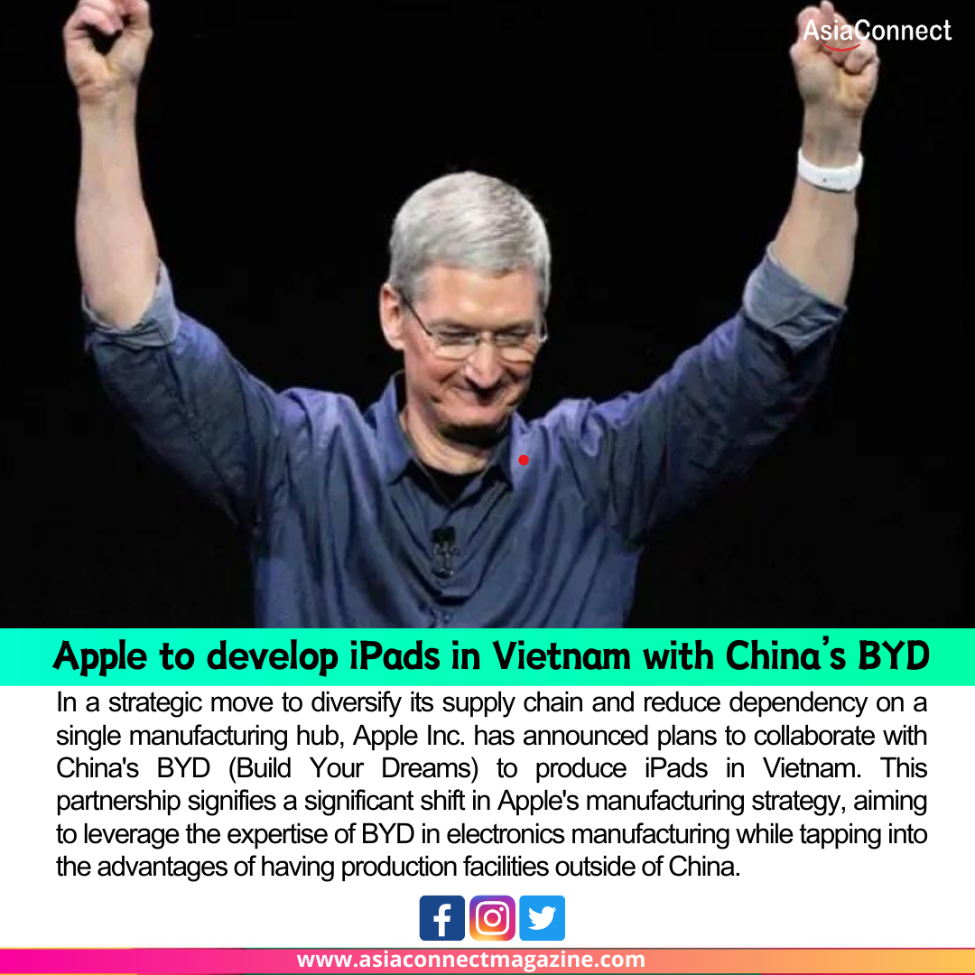 Apple to develop iPads in Vietnam with China’s BYD