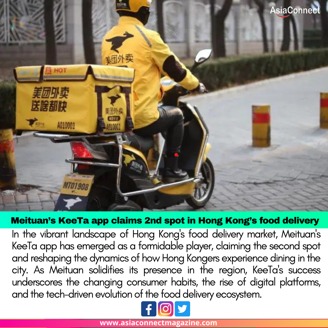 Meituan’s KeeTa app claims 2nd spot in Hong Kong’s food delivery