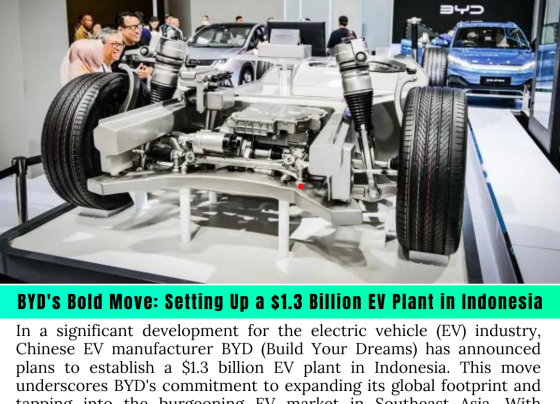 BYD's Bold Move: Setting Up a $1.3 Billion EV Plant in Indonesia