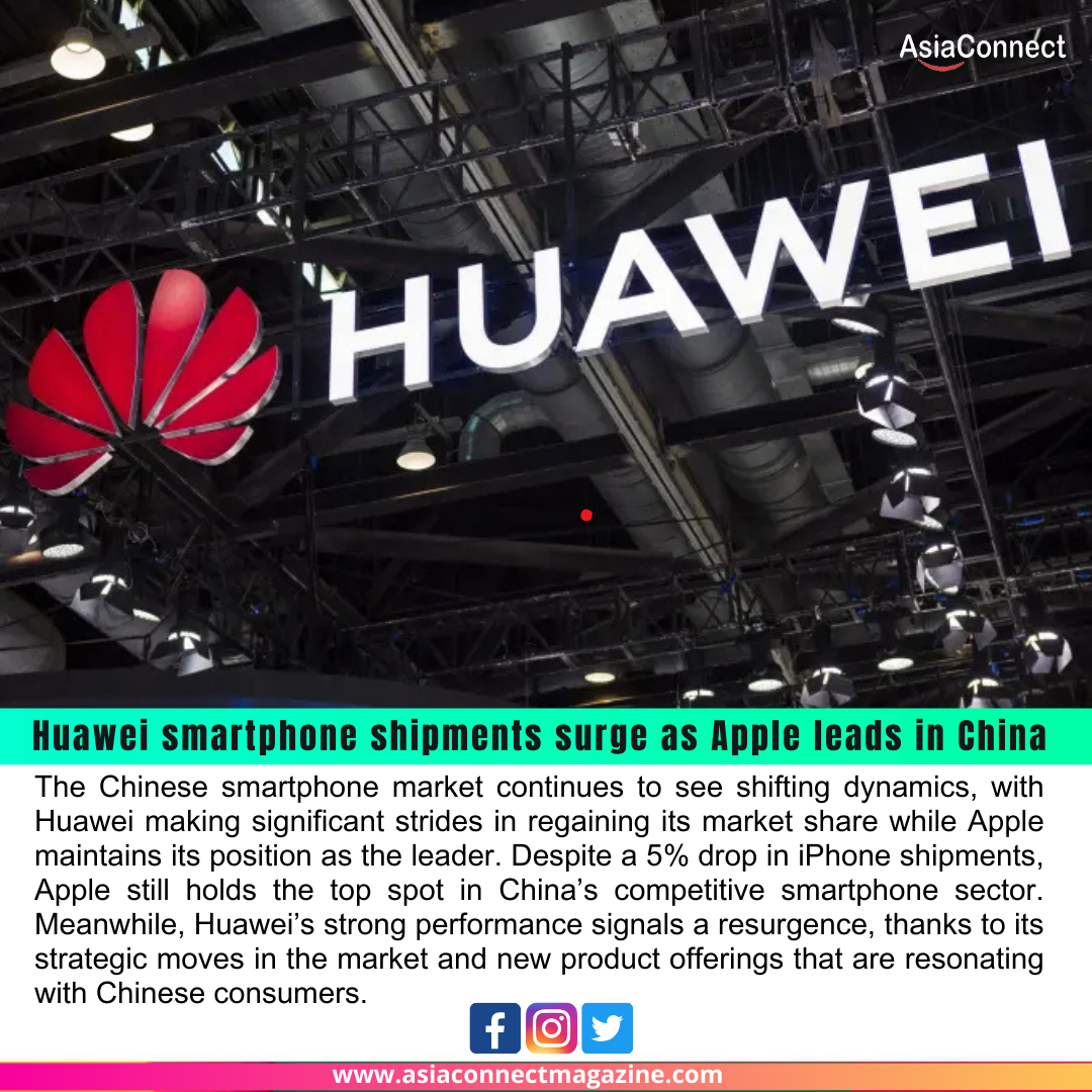 Huawei Smartphone Shipments Surge as Apple Retains Top Spot in China