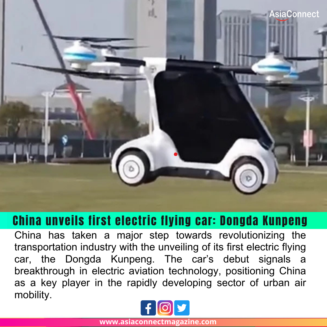 China Unveils Its First Electric Flying Car: Dongda Kunpeng, Paving the Way for the Future of Mobility