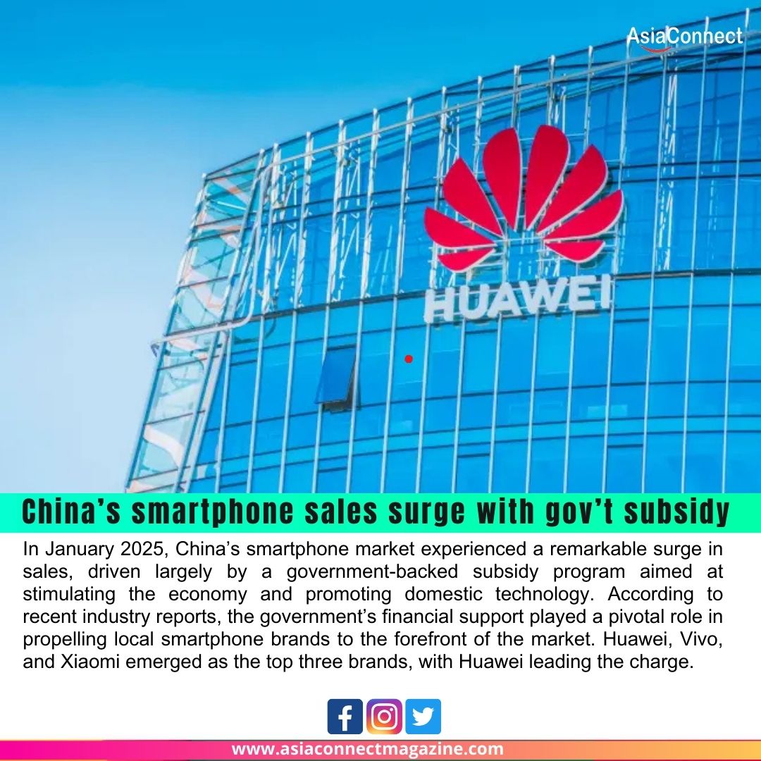 China’s Smartphone Sales Surge with Government Subsidy: Huawei Leads the Market