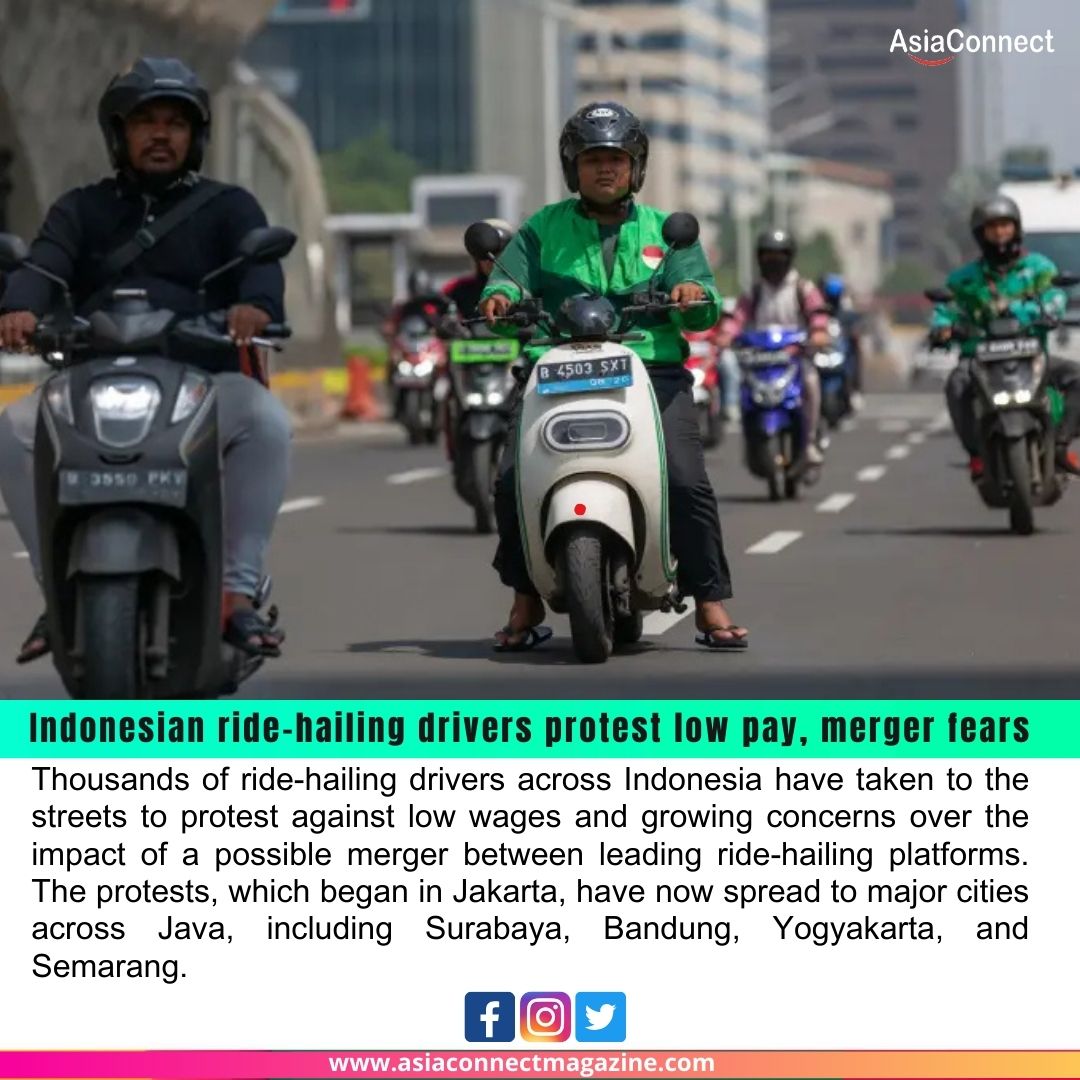 Indonesian Ride-Hailing Drivers Protest Low Pay and Merger Fears Across Major Cities