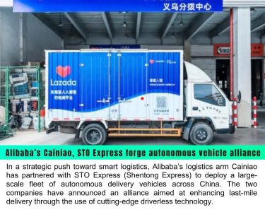 Alibaba’s Cainiao Partners with STO Express to Launch Autonomous Delivery Vehicle Fleet by 2025