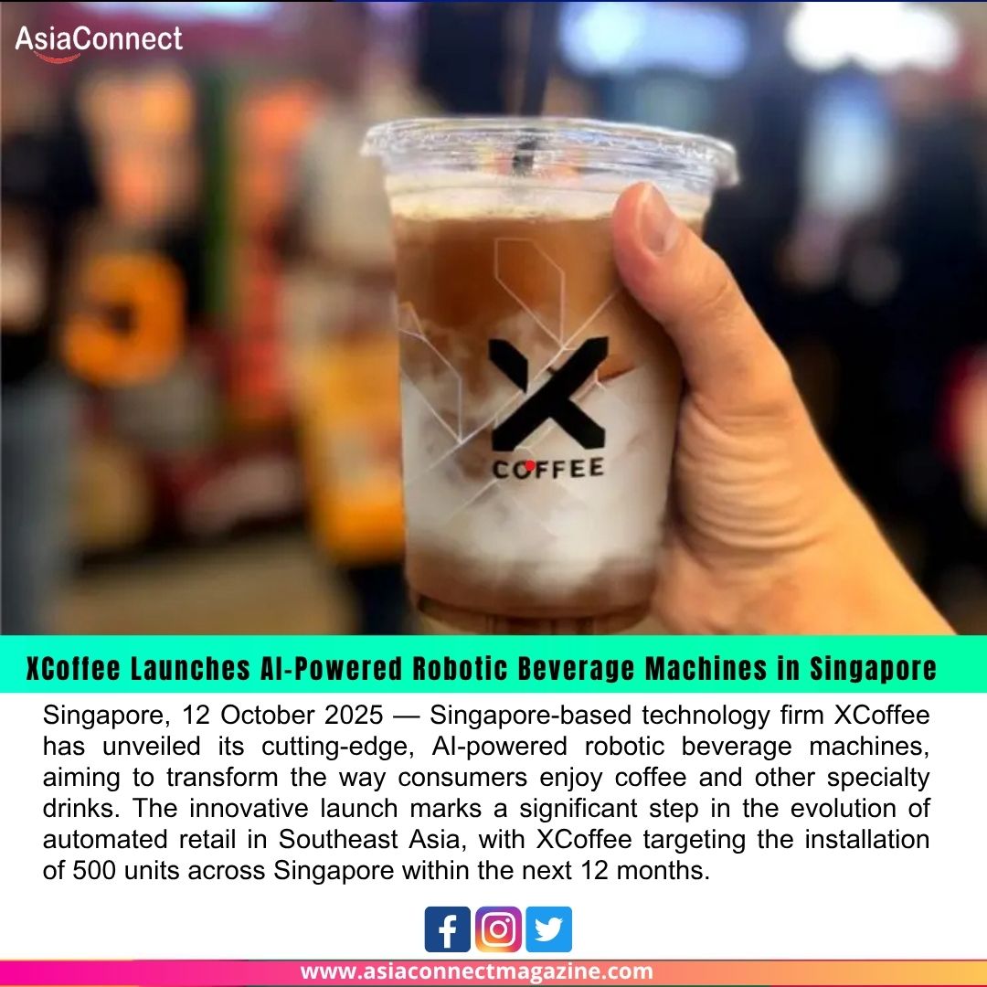 XCoffee Launches AI-Powered Robotic Beverage Machines in Singapore, Plans 500 Installations